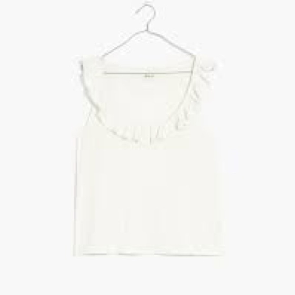 NWT Madewell ribbed tank with ruffle collar size medium - Picture 2 of 5